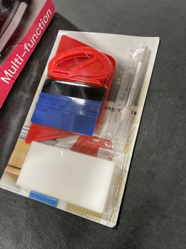 Photo 1 of Wallpaper Smoothing Tool Kit, Multi-Function 15 Pcs Smoother Tools Set for Contact Paper Peel and Stick Wallpaper Car Wrap Vinyl Window Tint Glass Film Wallpaper Glue Adhesive Brush Tray Roller Knife