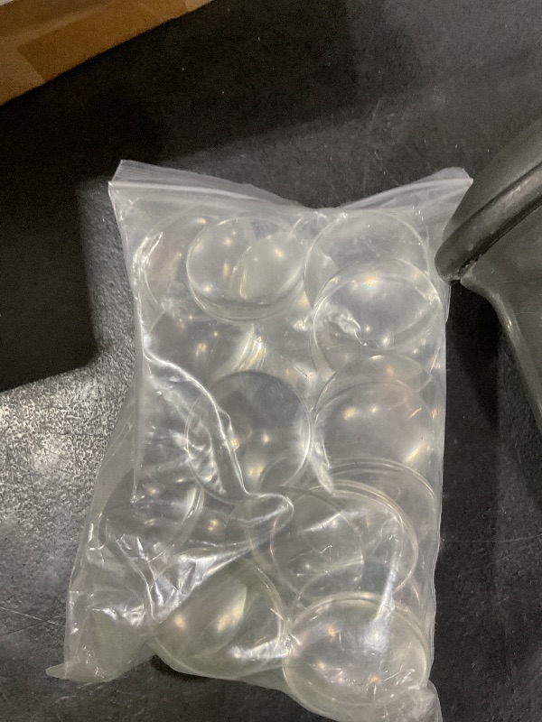 Photo 1 of Tutuxio 40pcs 40mm Glass Dome Cabochons Clear Round Tiles, Transparent Half Round Flat Back Non-calibrated for DIY Crafts, Necklace Pendant, Jewelry Making