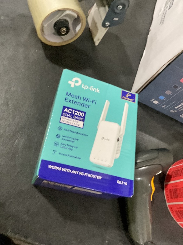 Photo 1 of TP-Link AC1200 WiFi Extender, 2025 Wirecutter Best WiFi Extender, 1.2Gbps Home Signal Booster, Dual Band 5GHz/2.4GHz, Up to 1600 Sq.ft and 32 Devices, EasyMesh Compatible, One Ethernet Port (RE315)