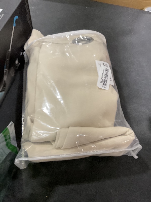 Photo 1 of DUALIFE 54 Inch Length Cream Beige Curtains - Thermal Insulated Room Darkening Curtains for Bedroom Grommet Top (52 Wide x 54 Inches Long, 2 Panels)