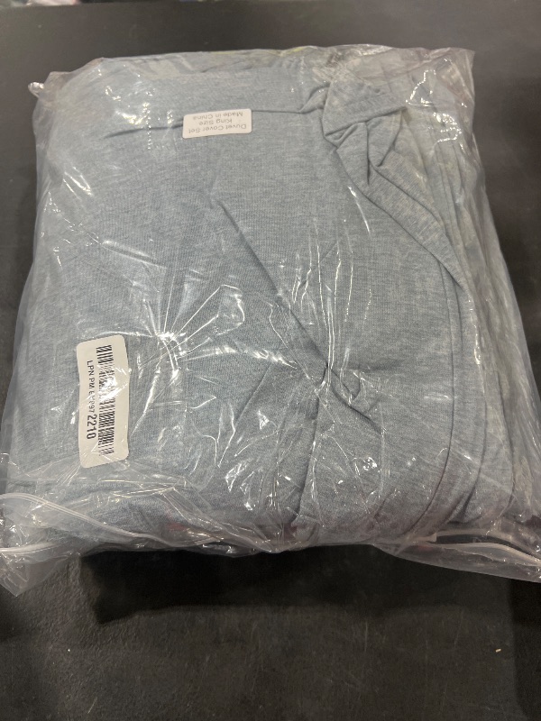 Photo 1 of PURE ERA Jersey Knit Duvet Cover Set 100% T-Shirt Cotton Super Soft Comfy 3pc Bedding Set with Zipper Closure (Heather Blueish Grey, King)