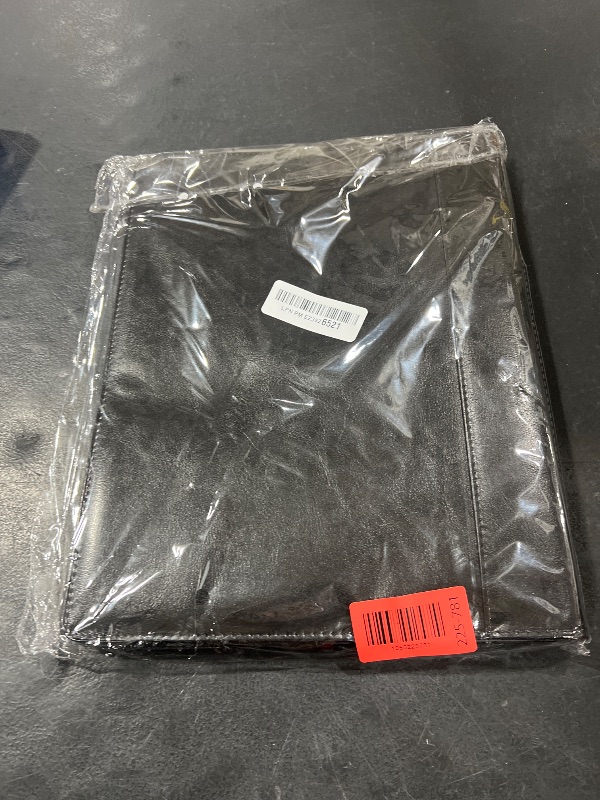 Photo 1 of Enyuwlcm PU Leather Padfolio Ring Binder with Clipboard Resume Leather Portfolio with 20 Clear Plastic Sleeves Black
