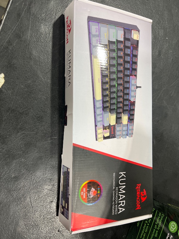 Photo 1 of Redragon K552 Mechanical Gaming Keyboard, 87-Key Compact, LED Gaming Keyboard with Red Switches, Anti-Ghosting, Metal Frame for PC Gaming & Typing, Beginner-Friendly (Eclipse Gilded)