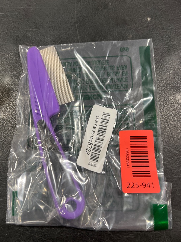 Photo 1 of Yumflan Flea Comb with Rubber Handle, Flea and Tick Combs for Dogs & Cats, Fine Tooth Dog Comb for Grooming (Purple)