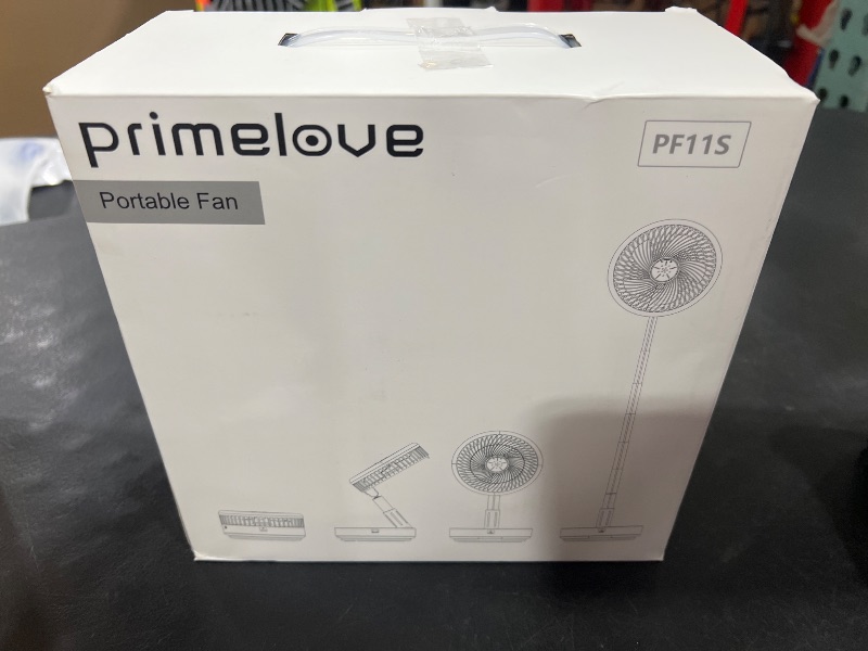 Photo 1 of Primelove Portable Oscillating Rechargeable Fan, Battery Operated with 4 Speed Settings & Remote Control, Desk Travel Pedestal Fan for Sleeping, Camping, Cruise, RV - Black 8" USB C