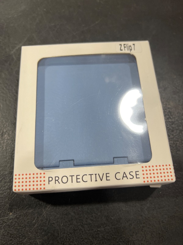 Photo 1 of Temdan for Samsung Galaxy Z Flip 7 Case with [Built-in Front Screen Protector] [Kickstand][Hinge Protection][Hard PC] Ultra-Thin Shockproof Protective Phone Case for Galaxy Z Flip 7-LightBlue