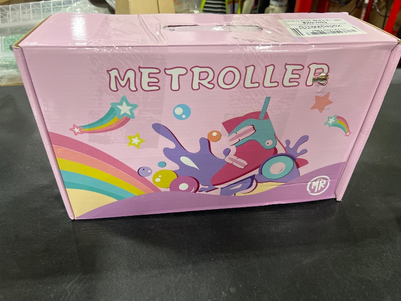 Photo 1 of METROLLER Adjustable Kids Balance Roller Skates for Toddler Ages 3-6 Rainbow Unicorn Dinosaurs Illuminating Rollerskates for Girls Boys Ages 5-8 Three-Point Type Suitable for Beginners