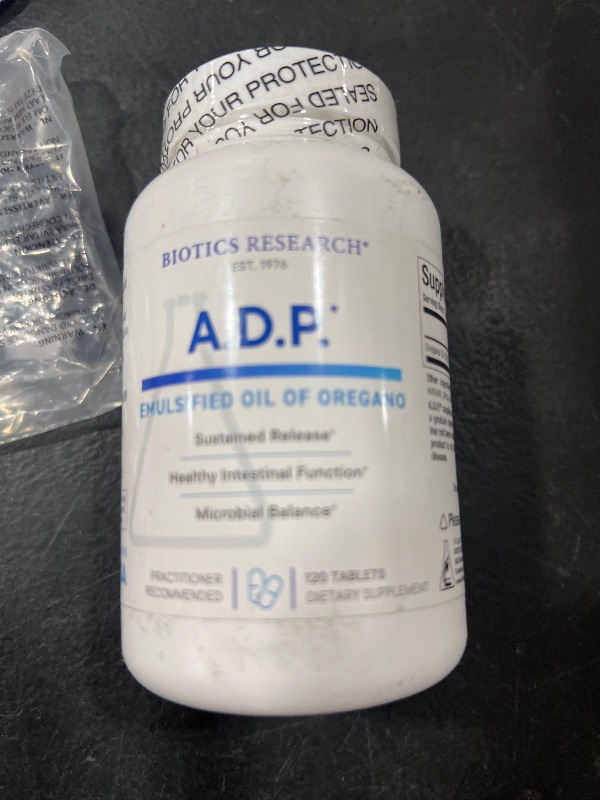Photo 1 of Biotics Research A.D.P. Emulsified Oil of Oregano Tablets for GI Health -Sustained Release for High Absorption Contains Carvacrol, Wild Oregano Oil 50mg/S - Patented Formula -Non GMO –120 Tablets bb 09-05-29
