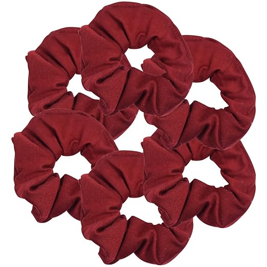 Photo 1 of  Pack Large Solid Scrunchies Hair Elastics-Burgundy