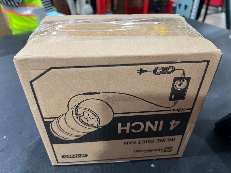Photo 1 of Hon&Guan 4 Inch Inline Booster Duct Fan with Speed Controller - 130 CFM Airflow with 6W Ultra-Low Power and Low Noise