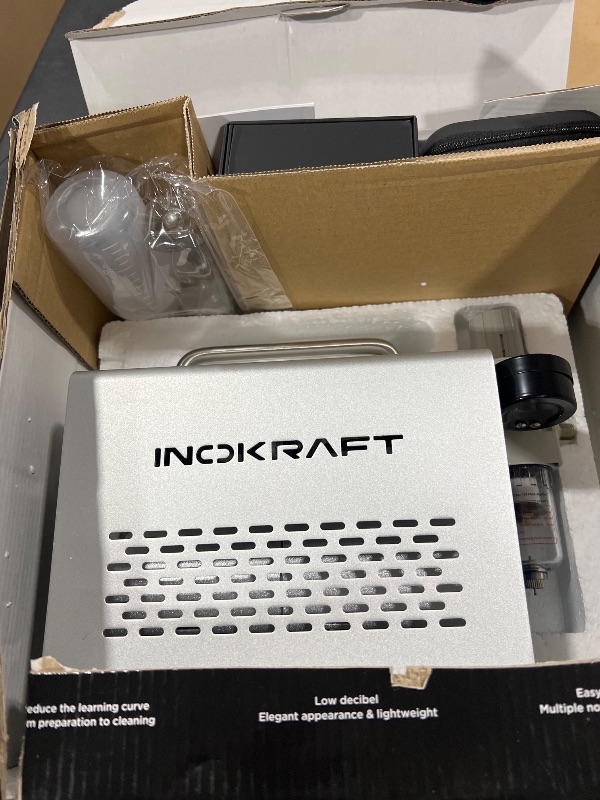 Photo 1 of InoKraft Airbrush Kit with Air Compressor- 1/6 HP Quiet Air Compressor, Gravity Airbrush with 3 Tips 0.2, 0.3 & 0.5 mm- Hose, Holder, How-To Guide- Airbrush Paint Set for Model Painting, kids gifts