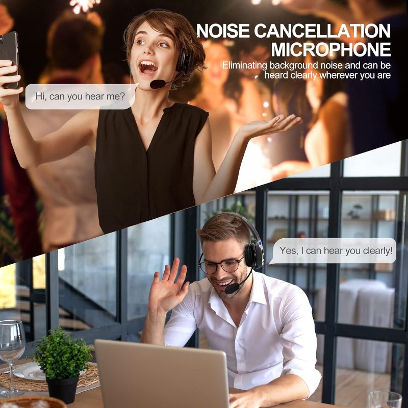 Photo 1 of Trucker Bluetooth Headset, V5.2 Wireless Headset with Upgraded Microphone AI Noise Canceling, On Ear Bluetooth Headphone with Mute for Driver Office Call Center