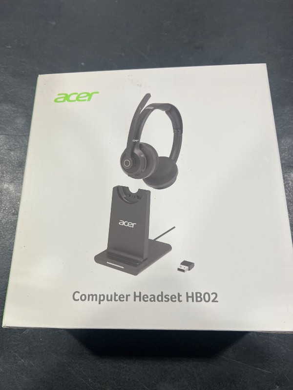 Photo 1 of acer Wireless Headset with Mic for Work - 2.4G Bluetooth 5.3 Dual Mode Headphones,36Hrs Battery,ENC Crystal-Clear Calls Mic,USB Dongle for PC,Bluetooth Headset for Phone/Tablet, Home/Call Center