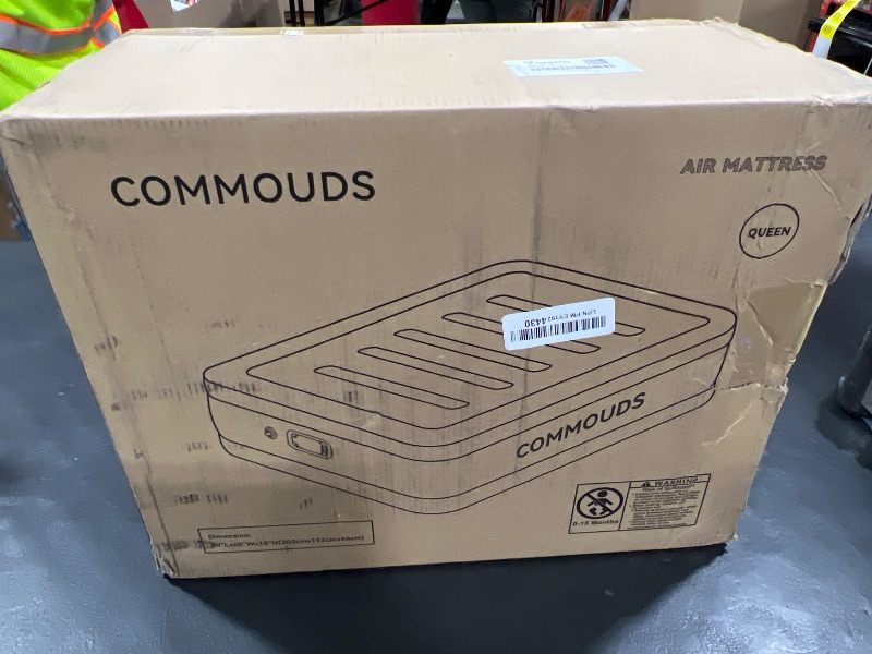 Photo 1 of COMMOUDS Air Mattress with Built-in Electric Pump, Air Mattress with Flocked Surface, Self-Inflating Air Mattress with Carry Bag for Home and Camping Use (Twin)