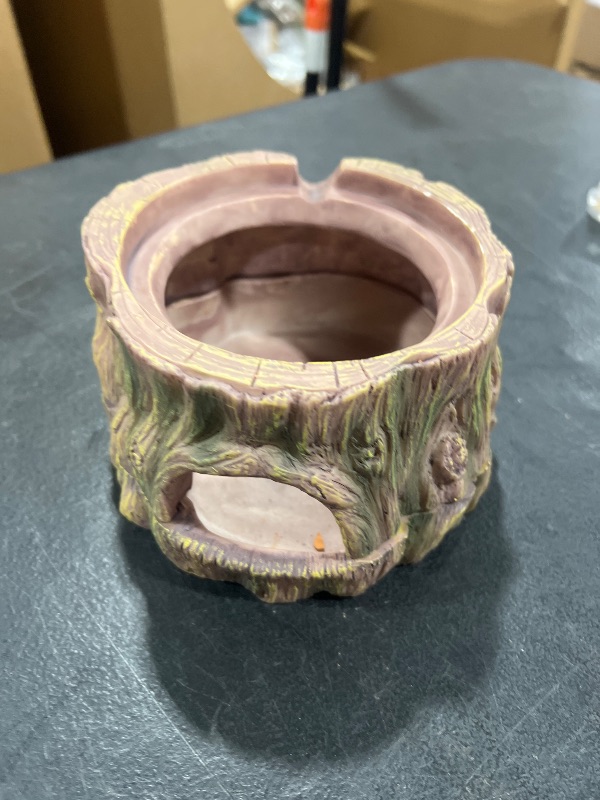 Photo 1 of 3 in 1 Reptile Hide Cave with Detachable Base & Humidity Dish, Essential Tank Terrarium Decor Humid Hideout Accessories for Small Reptiles Crested Gecko, Leopard Gecko, Lizard, Snake, Crabs