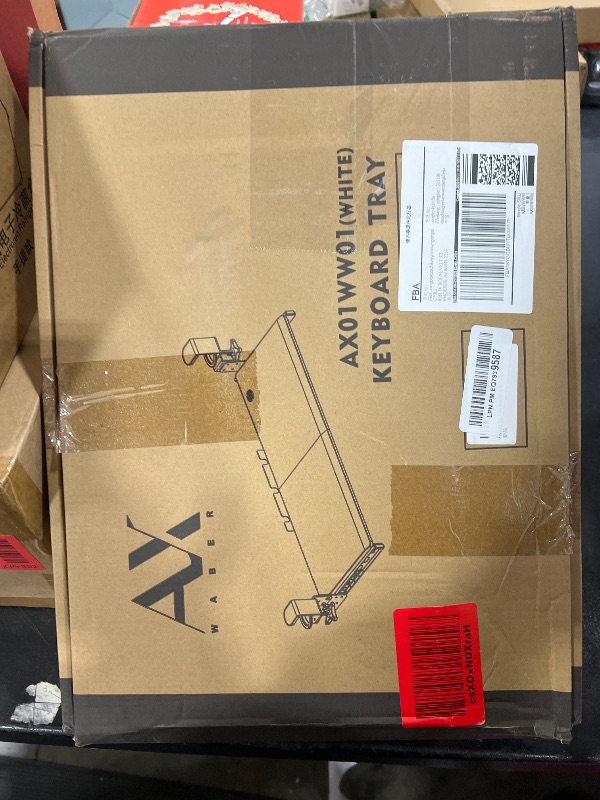 Photo 1 of AX WABER Keyboard Tray Under Desk Pull Out with Extra Sturdy C Clamp Mount System, 27.3 (32.5 inch Including Clamps) x 11 Inch Slide-Out Platform Computer Drawer for Typing White AX01WW01