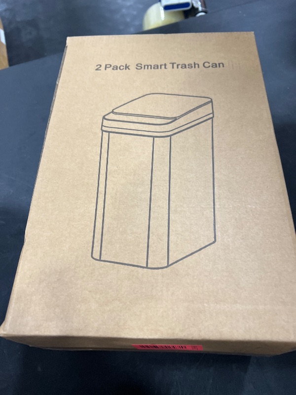 Photo 1 of Bathroom Trash Can with Lid, KOEYLE 2 Pack 2.2 Gallon Automatic Touchless Garbage Can, Small Motion Sensor Smart Trash Can, Slim Waterproof Trash Bin for Bedroom, Bathroom, Office, Living Room (Black)