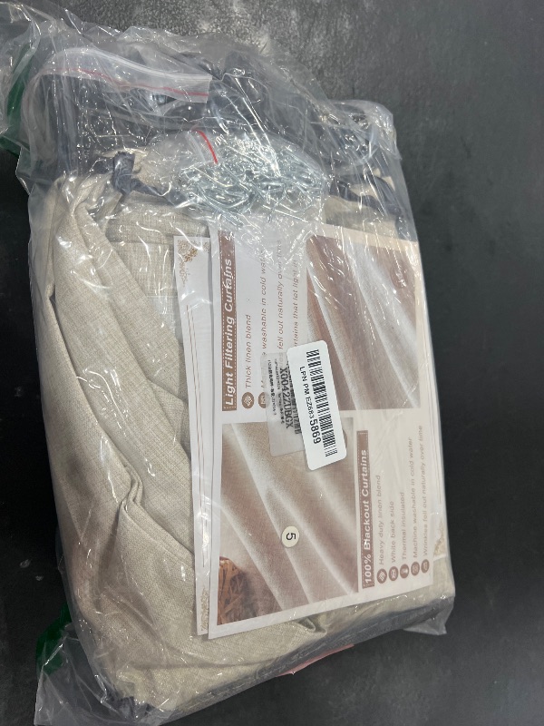 Photo 1 of 100% Blackout Curtains 84 Inch Length 2 Panels Set Farmhouse Style for Bedroom Windows/Living Room Thermal Insulated Neutral Boho Drapes Linen Blend Natural Ivory 7ft Long Hook Belt Pleated/Back Tab