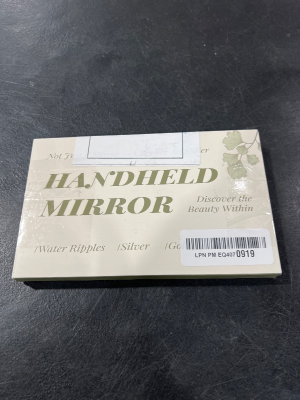 Photo 1 of MIRRORNOVA Handheld Mirror, Water Ripples Hand Mirror with Handle for Make up, Square, Silver, Small (4 x 7 inches)