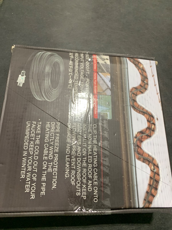 Photo 1 of 3FT~200FT Heat Tape for Water Pipes, -40°F Deicing Heating Cable, Freeze Protected Water Pipe Heating Cable, Heated Water Hose, Plumbing Fixtures, 120V 5W/ft?200FT?