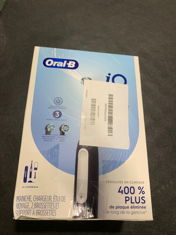 Photo 1 of Oral-B iO Deep Clean Rechargeable Electric Powered Toothbrush, Black with iO Series 3 Limited, 2 Brush Heads and Travel Case - Pressure Sensor to Protect Gums - 3 Cleaning Settings - 2 Minute Timer