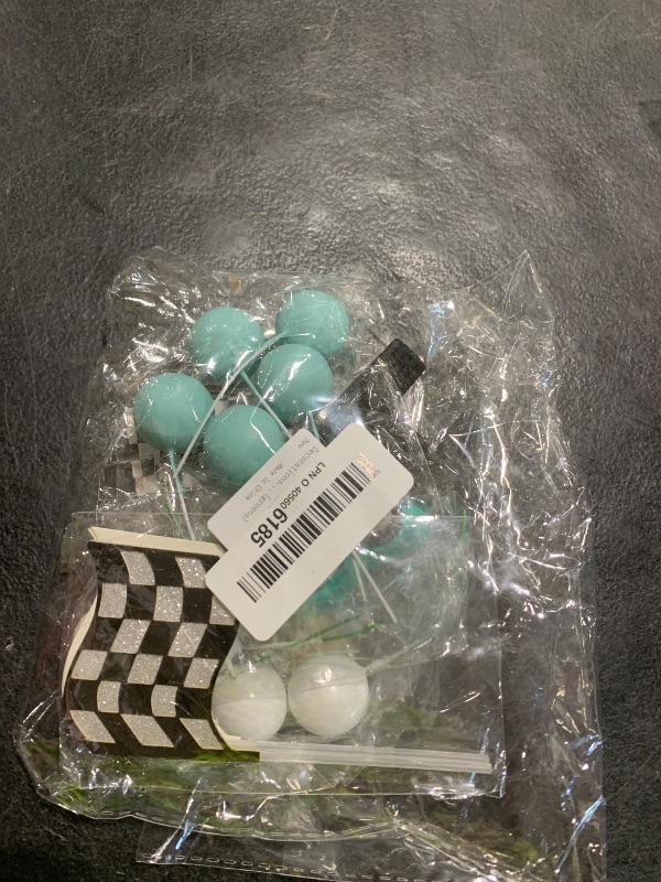 Photo 1 of JeVenis Race Car Cake Decorations Car Cake Topper Checkered Flag Cake Topper Growing Up Two Fast Birthday Decor Fast One Fast Three Need Four Speed Birthday Decorations