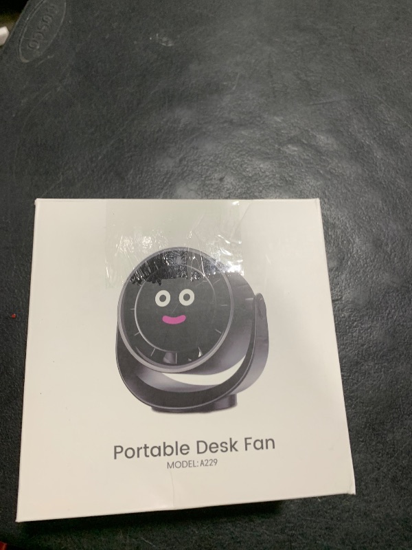 Photo 1 of YOSHENMO Portable Desk Fan for Bedroom, Turbo Table Fans with smile icon LED Display, 6-inch, 5-Speed Strong Airflow, Low Noise, 360° Adjustable Tilt, Suitable for Home, Office, Outdoor, Pink