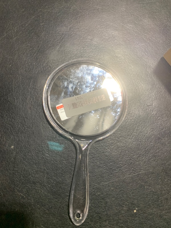 Photo 1 of Macaki Hand Mirror, Double-Sided 1X/5X Magnifying Mirror with Handle, Acrylic, 8.3" L x 4.5" W, Clear, Pack of 1