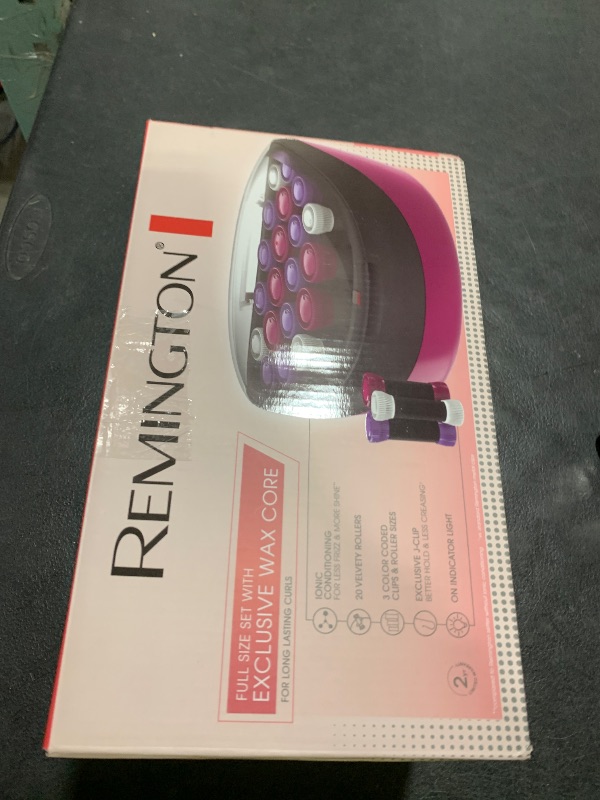 Photo 1 of Remington Ionic Conditioning Hair Setter, 20 Velvet Hair Rollers, 6 Large (1¼”), 10 Medium (1"), 4 Small (¾”), Blowout Style Hair Curlers