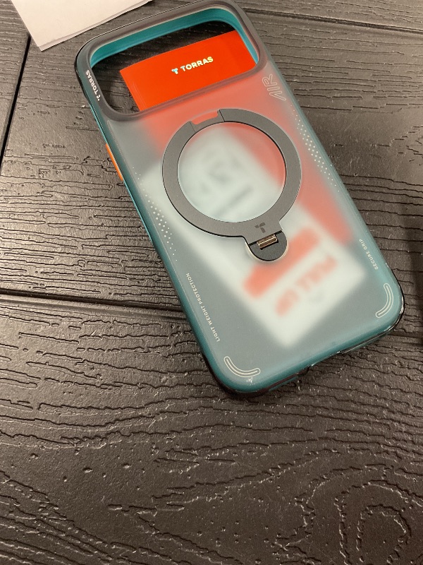Photo 1 of TORRAS Ostand Q3 Air for iPhone 17 Pro Max Case with 360 Magnetic Stand, Fit for MagSafe, Mil-Grade Drop Tested, Camera Control Button, Shockproof Phone Case for iPhone 17 Pro Max 6.9", Glacier Sprint
