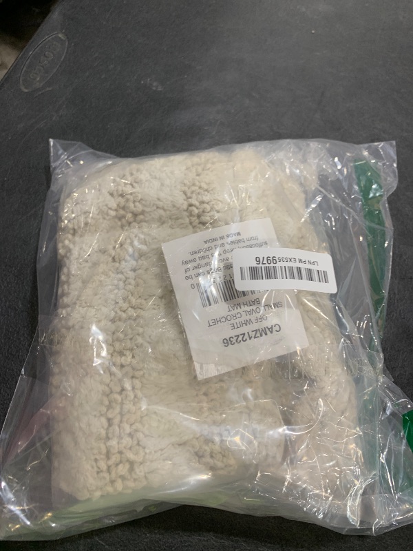 Photo 1 of DII Crochet Collection Reversible Bath Mat, Small Oval, 17x24, Off-White