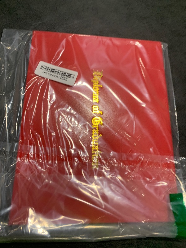 Photo 1 of Gradois Imprinted Diploma Cover 8.5“X11” Graduation Diploma Holder Leatherette Padded Certificate Covers(Red)