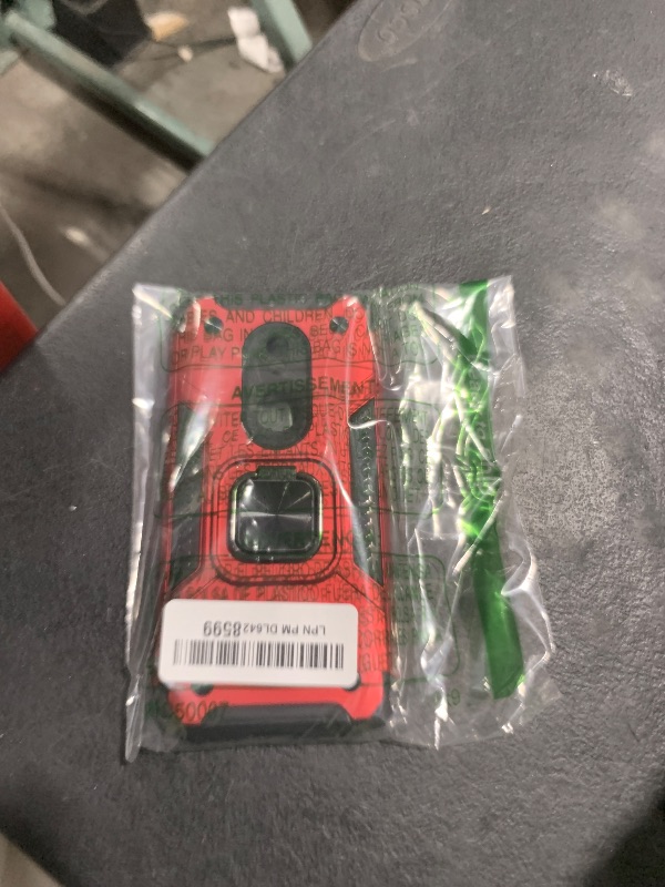 Photo 1 of for Moto G7 Power Case Military Grade Built-in Kickstand Case with Stand Holster Armor Heavy Duty Shockproof Cover Protective Case for Motorola Moto G7 Power Phone Case (Red)