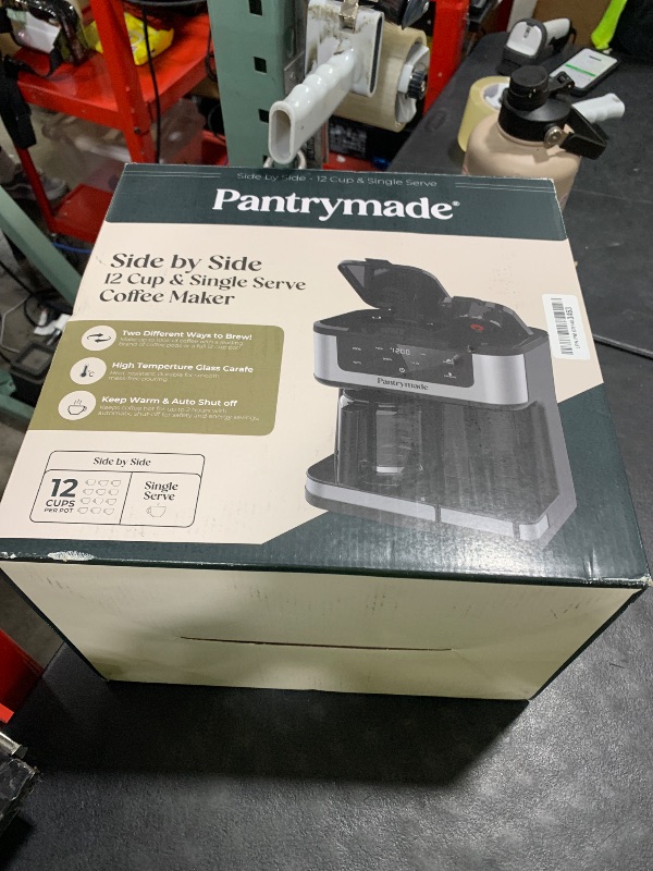 Photo 1 of Pantrymade Deluxe 12-Cup Coffee Maker & Single Serve Brewer – Programmable, K-Cup Compatible, Adjustable Brew Size, Glass Carafe, Auto Shut-Off - Ideal for Home or Office