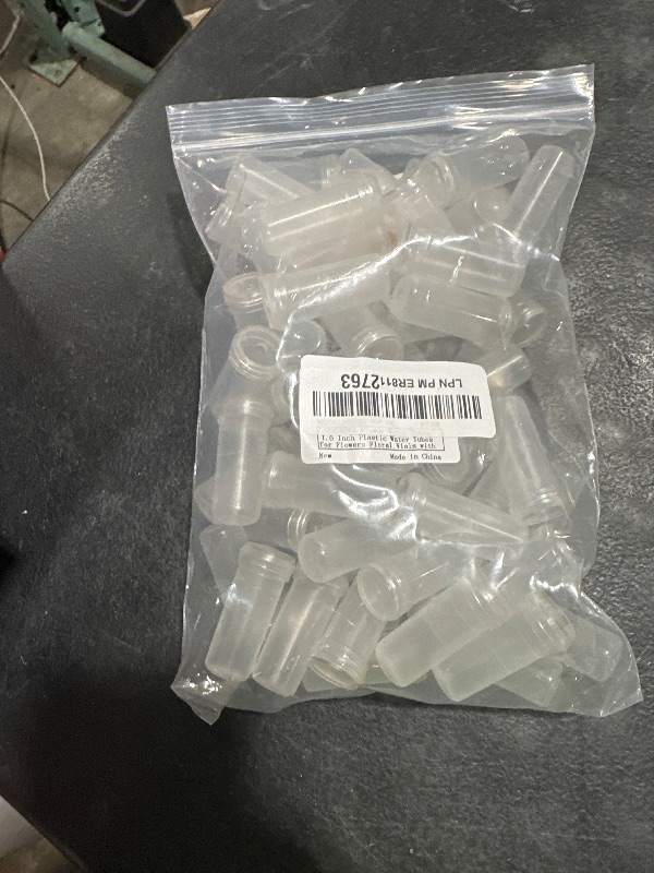 Photo 1 of 50pcs Nutrition Flower Plastic Tube Floral Water Tubes Vials for Flower Arrangements Florist Supplies Clear