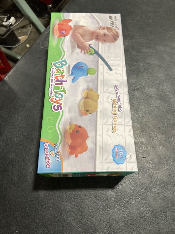 Photo 1 of Dwi Dowellin Bath Toys for Toddlers, Magnetic Fishing Games Kids Bathtub Toys, Mold Free Wind-up Toys Swimming Fish Duck Whale Floating Water Toys for Kids Baby Infant