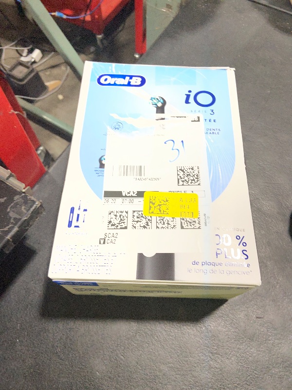 Photo 1 of Oral-B iO Deep Clean Rechargeable Electric Powered Toothbrush, Black with iO Series 3 Limited, 2 Brush Heads and Travel Case - Pressure Sensor to Protect Gums - 3 Cleaning Settings - 2 Minute Timer
