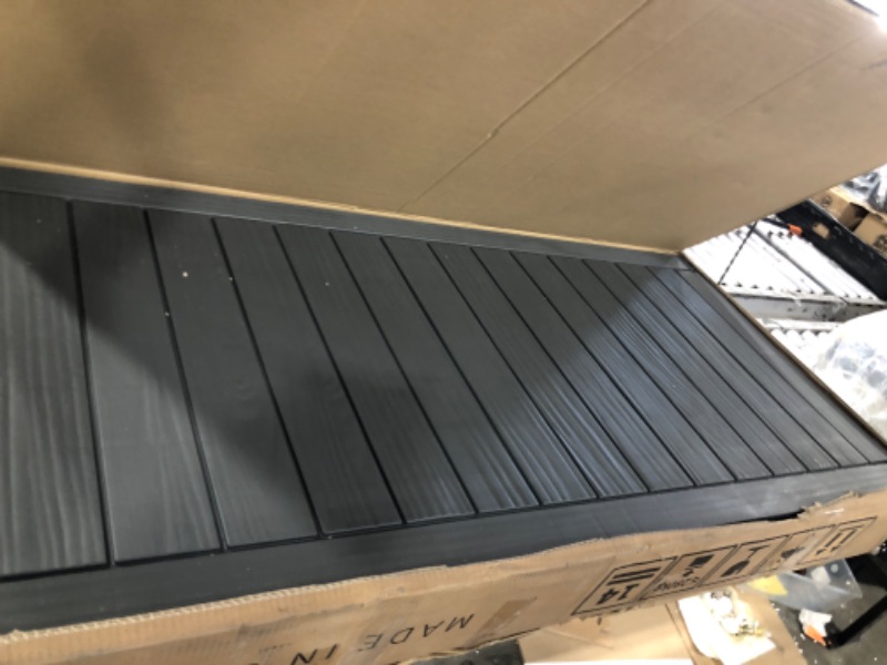 Photo 1 of YITAHOME 120 Gallon Large Deck Box, Resin Outdoor Storage Box for Outdoor Pillows, Garden Tools and Pool Supplies, Waterproof, Lockable, Dark Gray