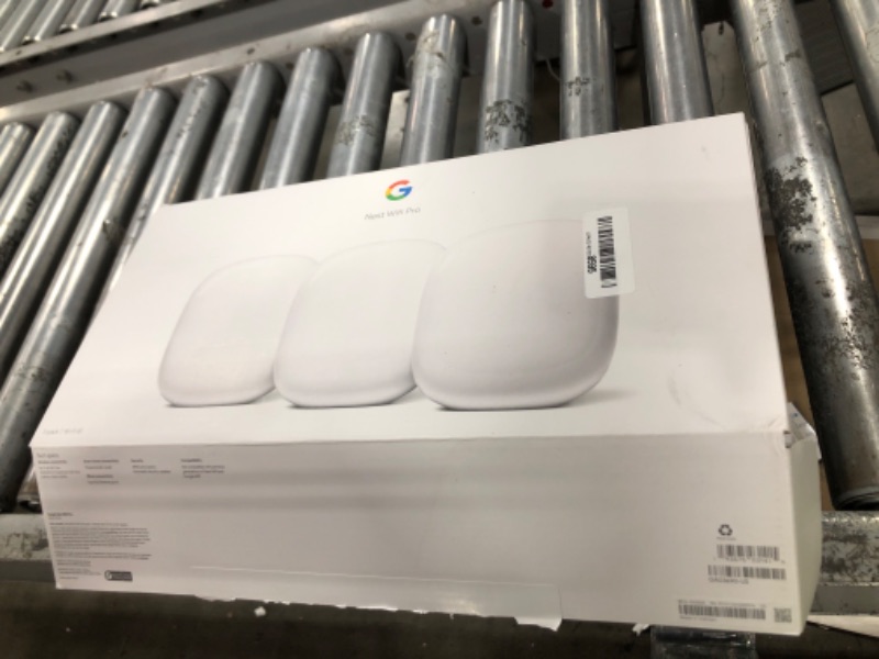 Photo 1 of Google Nest WiFi Pro - 6E - Reliable Home Wi-Fi System with Fast Speed and Whole Home Coverage - Mesh Router - 3 Pack - Snow