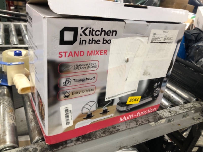 Photo 1 of Kitchen in the box Stand Mixer,3.2Qt Small Electric Food Mixer,6 Speeds Portable Lightweight Kitchen Mixer for Daily Use with Egg Whisk,Dough Hook,Flat Beater (Black)