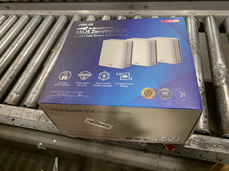 Photo 1 of ASUS ZenWiFi BT8 (3-Pack) Tri-Band WiFi 7 Mesh, 14 Gbps, 8850 sq.ft, Dual 2.5G Ports, Security and Parental Controls Included, Smart Home Master SSIDs, 4G & 5G Mobile Tethering