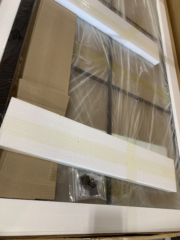 Photo 1 of Shower Door Single Panel, Framed Tempered Glass Shower Door 34 * 76 Inch for Walk-in Bathroom, Clear Glass Bathtub Shower Door with Matte Black Finish
