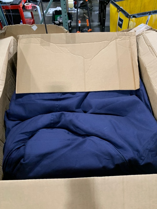 Photo 1 of Flash Furniture Duncan Oversized Bean Bag Chair for Kids and Adults, Foam-Filled Beanbag Chair with Machine Washable Cover, Navy Blue