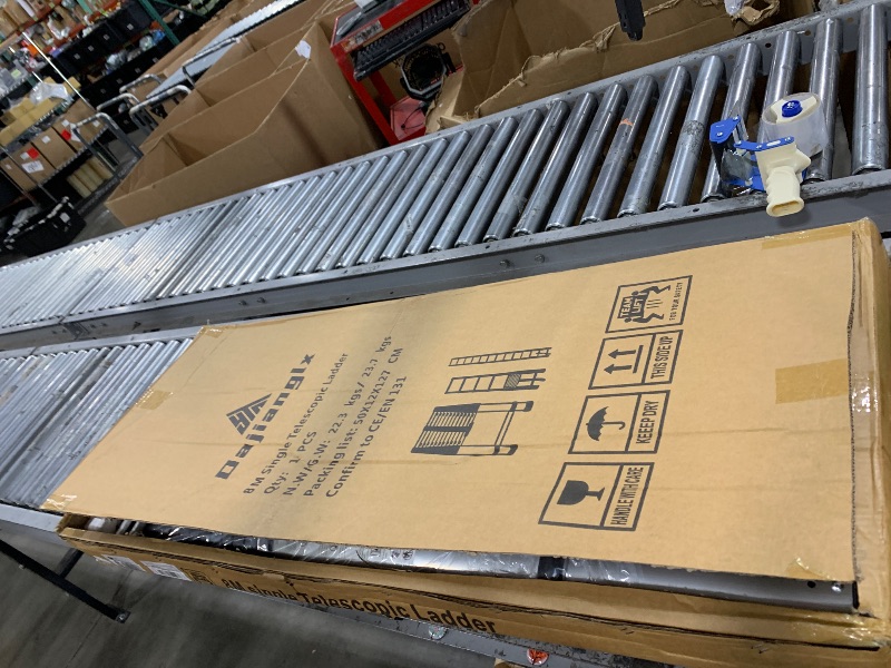 Photo 1 of 26.2FT Telescoping Ladder with Stabilizer Bar Wheels and Hooks, Multi-Purpose Extension Aluminum Folding Ladder Collapsible Adjustable Telescopic Ladders Extendable Ladder for Homeuse