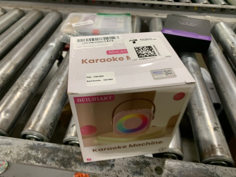 Photo 1 of Mini Karaoke Machine, Portable Bluetooth Karaoke Speaker with 2 Wireless Microphones and Party Lights for Kids and Adults, Birthday Gifts for Girls Boys Family Home Party