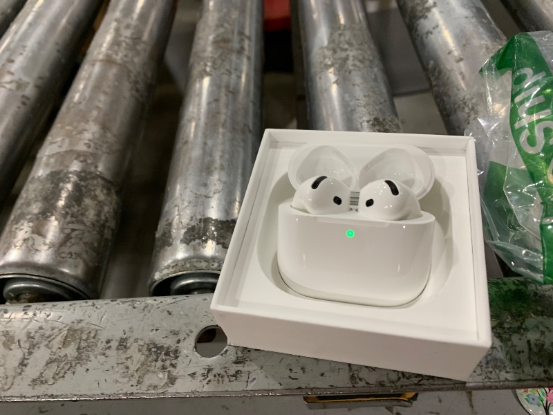 Photo 1 of Apple AirPods 4 Wireless Earbuds, Bluetooth Headphones, with Active Noise Cancellation, Adaptive Audio, Transparency Mode, Personalized Spatial Audio, USB-C Charging Case, Wireless Charging, H2 Chip