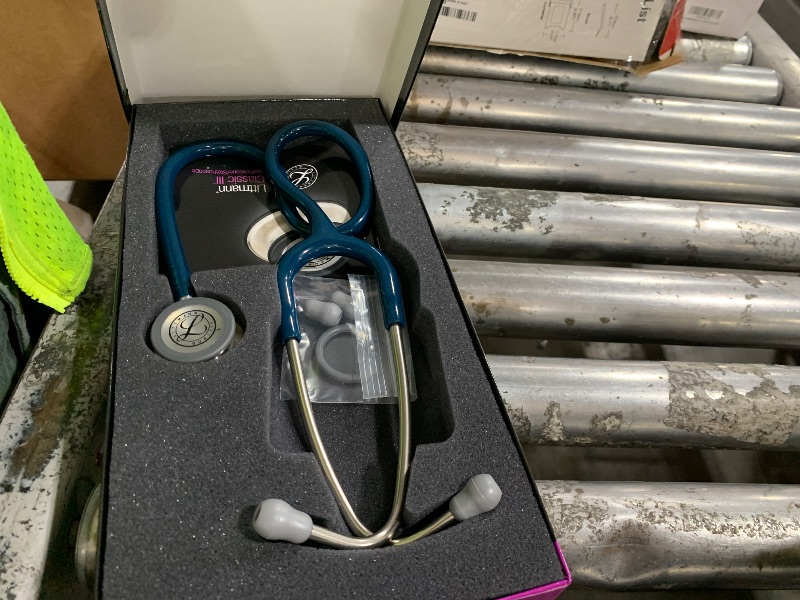 Photo 1 of 3M Littmann Classic III Monitoring Stethoscope, 5623, More Than 2X as Loud, Weighs Less, Stainless Steel Chestpiece, 27" Caribbean Blue Tube