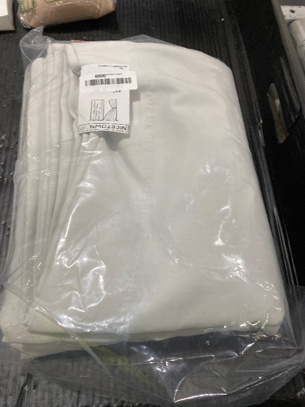 Photo 1 of NICETOWN 100% Blackout Curtain Panels, Rod Pocket Window Curtains with Black Liner for Nursery, 84 inches Drop Cold and Full Light Blocking Draperies (White, 2 Pieces, 52 inches Wide Each Panel)
