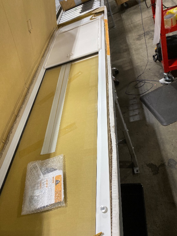 Photo 1 of Ideal Pet Products Aluminum Pet Patio Door, Adjustable Height 77-5/8" to 80-3/8", 15" x 20" Flap Size, White