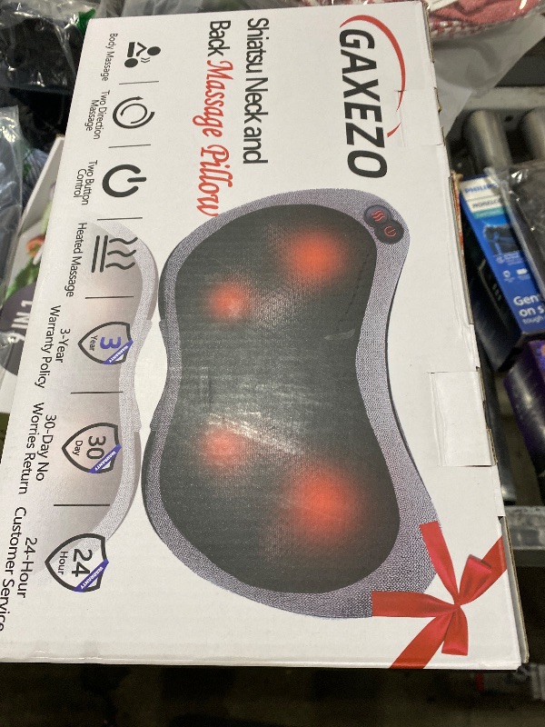 Photo 1 of GAXEZO Massage Pillow, Neck and Back Massager with Heat, Shiatsu Massage Pillow for for Back, Shoulder, Leg, Foot, Gift for Men Women Mom Dad, Stress Relax at Home Office and Car